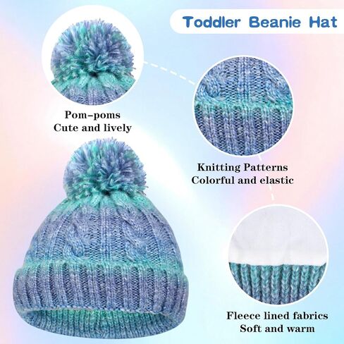 Kunyeah Toddler Beanie Hat Scarf Gloves Set Kids Knitted Mitten Fleece Lined Cap Neck Warmer for Boy Girl 3-10 Years in Saudi Arabia