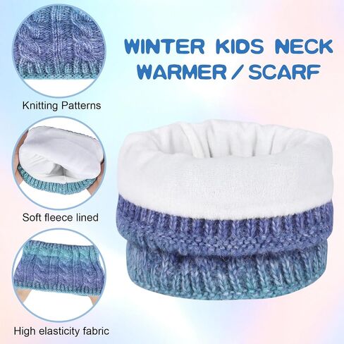 Kunyeah Toddler Beanie Hat Scarf Gloves Set Kids Knitted Mitten Fleece Lined Cap Neck Warmer for Boy Girl 3-10 Years in Saudi Arabia