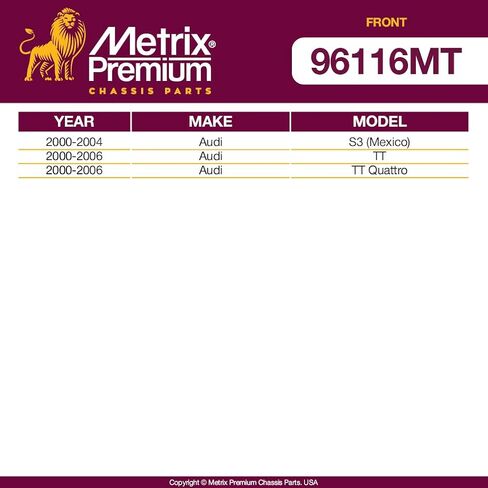 Metrix Premium Chassis Parts-Toyota Tuyota Tuyota Tundra 2007-2022 ، Toyota Sequoia ، 2007-2021 Toyota Tundra ، استبدال K750179 ، K750180 ، مصنوعة في أوروبا in Saudi Arabia