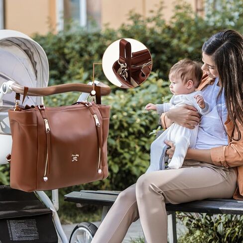 miss fong Diaper Bag Tote Diaper Bags Convertible Mommy Bag Hospital Bag | 12 Pockets Pañaleras Para Bebe with Changing Pad Large Capacity Diaper Tote Stroller Straps & Insulated Pockets for Mom & Dad in Saudi Arabia