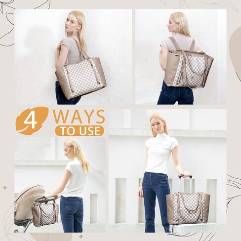 miss fong Diaper Bag Tote Diaper Bags Convertible Mommy Bag Hospital Bag | 12 Pockets Pañaleras Para Bebe with Changing Pad Large Capacity Diaper Tote Stroller Straps & Insulated Pockets for Mom & Dad in Kuwait