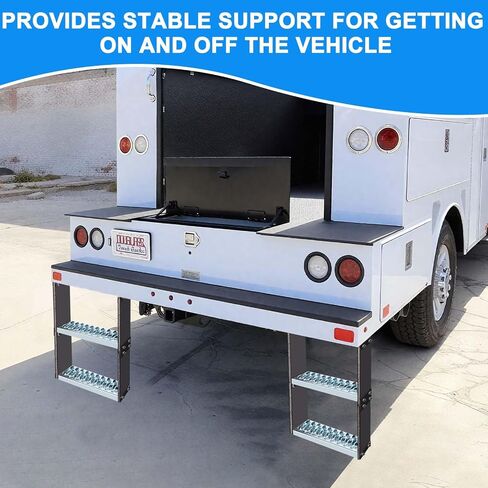 Universal Flexible Rubber Truck Step, Rubber Steps for Trucks to Mitigate Off-Road Impact, Hot Dipped Galvanized Steel Semi Trailer Cable Step, Commercial Truck Accessories with 14" Wide x 10" Tall in Kuwait