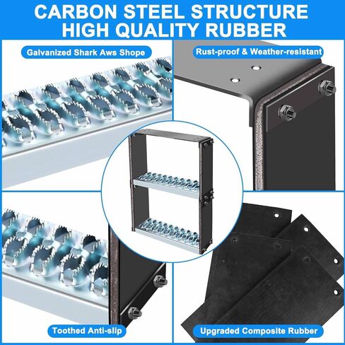 Universal Flexible Rubber Truck Step, Rubber Steps for Trucks to Mitigate Off-Road Impact, Hot Dipped Galvanized Steel Semi Trailer Cable Step, Commercial Truck Accessories with 14" Wide x 10" Tall in Kuwait