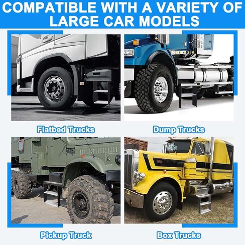 Universal Flexible Rubber Truck Step, Rubber Steps for Trucks to Mitigate Off-Road Impact, Hot Dipped Galvanized Steel Semi Trailer Cable Step, Commercial Truck Accessories with 14" Wide x 10" Tall in Kuwait