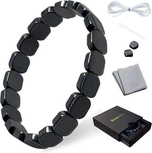 Hematite Bracelet for Men - Reclaim Your Edge & Confidence, Natural Stone for Focus, Courage & Mental Clarity, Stretch Gift Jewelry in Saudi Arabia