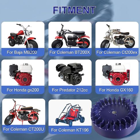 Upgrade Aluminum Flywheel 10krpm For Predator 212cc 196cc 224cc NonHemi Cast,For Honda GX200,For Coleman CT200U mini bikes，69730 69736 Red in Saudi Arabia