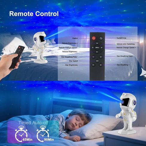 رائد الفضاء Galaxy Projector Robot Star Night Light Light Starry Nebula Spector LED مصباح LED مع Timer و Remote Control Light Light Projector ديكور غرفة عيد الميلاد وأعياد الميلاد in Saudi Arabia