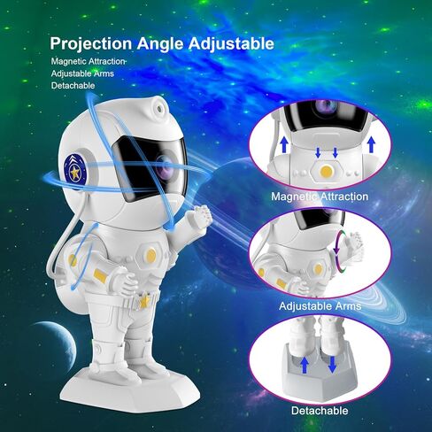 رائد الفضاء Galaxy Projector Robot Star Night Light Light Starry Nebula Spector LED مصباح LED مع Timer و Remote Control Light Light Projector ديكور غرفة عيد الميلاد وأعياد الميلاد in Saudi Arabia