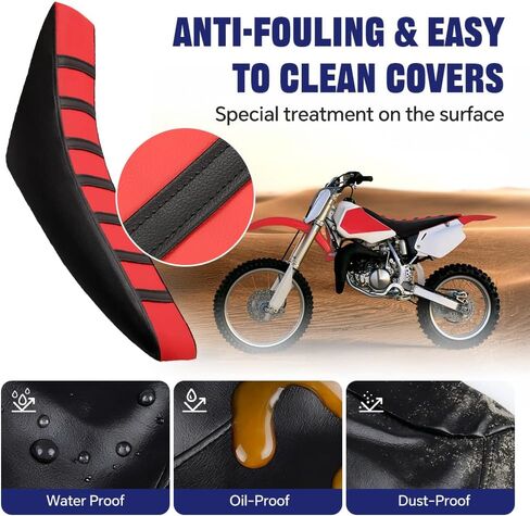 PIT66 دراجة نارية من الجلد الناعم ، متوافق مع Honda CR125R CR250R CR500R CR80R CRF100F CRF125F CRF150F (RED) in Kuwait