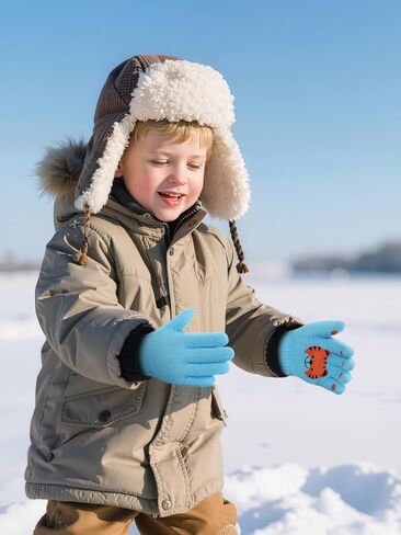 Cooraby 6 Pairs Kids Warm Magic Gloves Winter Stretchy Knit Gloves for Boys Girls in Saudi Arabia