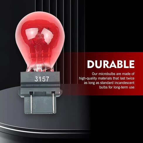 10 PCS 3157 لمبة السيارة ، ضوء الفرامل 12V هالوجين ، ضوء الذيل ، الضوء العكسي ، بديل لمبة الإشارة ، ملاءمة عالمية لمعظم السيارات (بيضاء) in Saudi Arabia