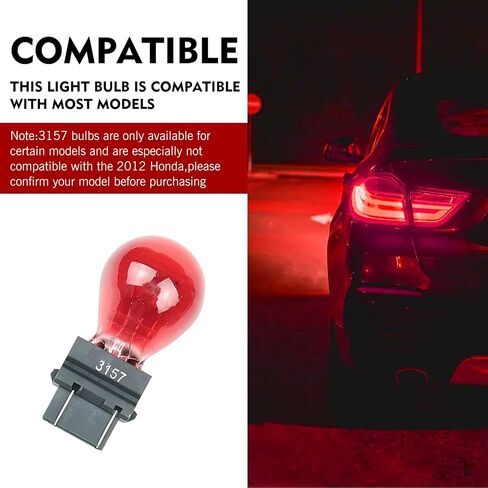 10 PCS 3157 لمبة السيارة ، ضوء الفرامل 12V هالوجين ، ضوء الذيل ، الضوء العكسي ، بديل لمبة الإشارة ، ملاءمة عالمية لمعظم السيارات (بيضاء) in Saudi Arabia