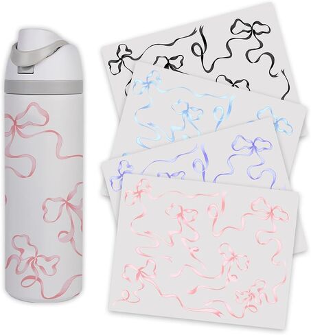 أقواس 4pcs ملصقات لزجاجة مياه Owala ، ملصقات مقاومة للماء متوافقة مع Orban Outfitters زجاجات Owala 24oz ، تزيين ملحقات الكوب من الكأس ، 4 ألوان in Saudi Arabia