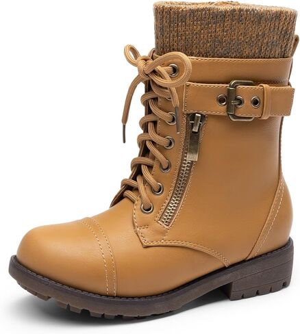 DREAM PAIRS Girl's Mid Calf Combat Boots in Kuwait
