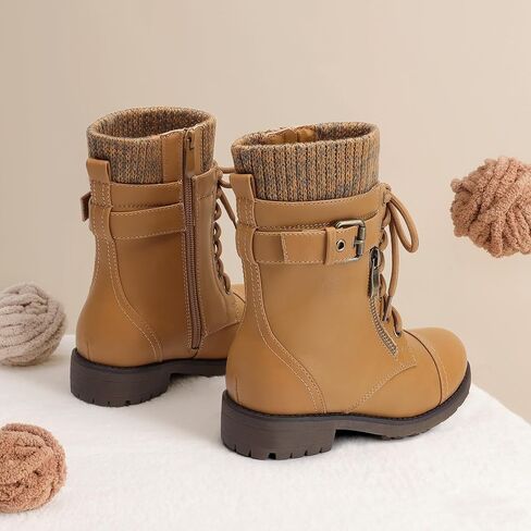 DREAM PAIRS Girl's Mid Calf Combat Boots in Kuwait