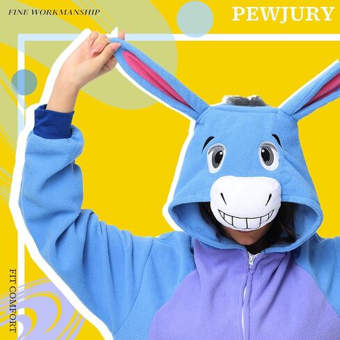 للجنسين للحيوانات ، زي هالوين - رمادي الحمير قطعة واحدة بيجاما للنساء الرجال in Kuwait