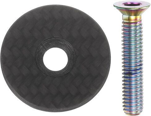 Harfington 34.8mm دراجة سماعة رأس الجذعية العلوية غطاء سماعات رأس ألياف الكربون لركوب سماعات الرأس مع الترباس من التيتانيوم الذهبي للدراجة الجبلية دراجة الطريق MTB in Kuwait