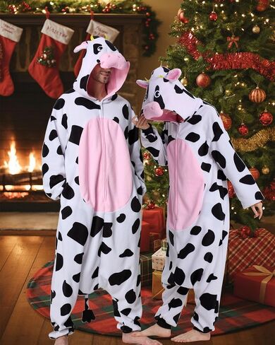 Unisex Adult Onesie Pajamas Animal Cosplay Halloween Costume One Piece Plush Sleepwear Homewear in Saudi Arabia