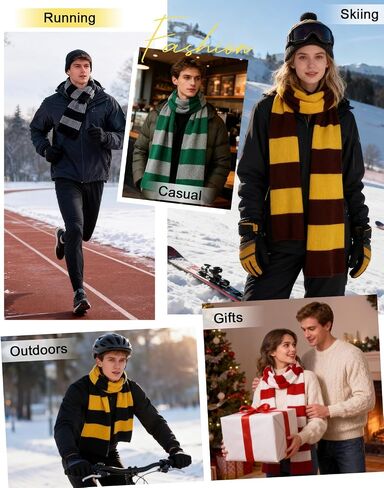 Century Star Winter Scarf Mens Warm Striped Long Scarves-For Party Festival Casual Costume Accessory in Saudi Arabia