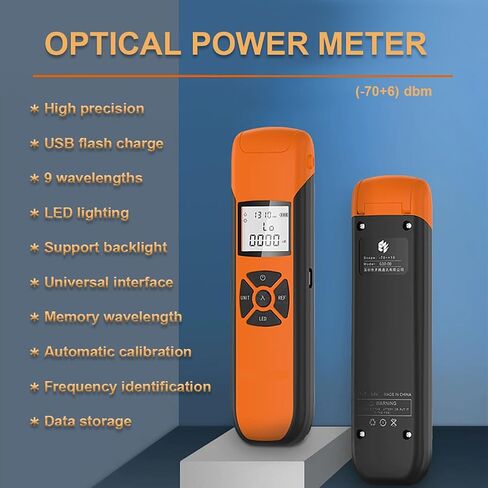 Optical Power Meter, Fiber Optic Cable Tester, Mini Fiber Light Meter w/9 Calibrated Wavelengths and FC/SC/ST Universal Interface Used for Optic Breakpoint Detection(-50+26dbm) in Saudi Arabia