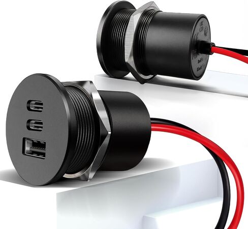 acegoo 78W 12V USB Outlet, 3 Port Fast Charging Aluminum Car USB C Charger in Kuwait