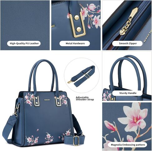 Handbags for Women with Multiple Internal Pockets in Pretty Color Combination, Women's Satchel Handbag in Kuwait