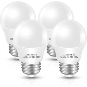 مصباح ثلاجة LED المصباح 2 حزمة ， ضوء النهار الأبيض 5000K 120 فولت 40W لمبة الأجهزة المكافئة ， A15 5W E26 قاعدة الثلاجة المائية للماء للإضاءة المنزل الفريزر ، لمبة كهربائية صغيرة ، غير قابلة للضغط in Kuwait