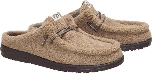 Heydude Wally Slip Sherpa Black Size 11 ، أحذية رجالي ، بغلات زلة ، مريحة وخفيفة الوزن in Kuwait