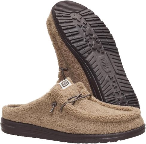 Heydude Wally Slip Sherpa Black Size 11 ، أحذية رجالي ، بغلات زلة ، مريحة وخفيفة الوزن in Kuwait