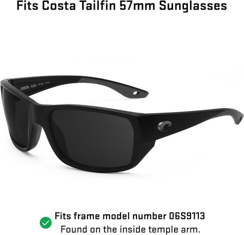 Revant Replacement Lenses for Costa Tailfin 57mm Sunglasses, Polarized Options, Anti-Scratch, and Impact Resistant in Saudi Arabia