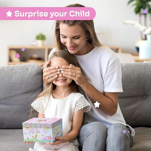Jewelkeeper Girl's Musical Jewelry Storage Box with Spinning Unicorn, Glitter Rainbow and Stars Design, The Beautiful Dreamer Tune in Saudi Arabia