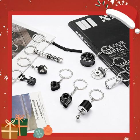 10 Pcs Keychain for Men,Made of metal Materials.Cool Keychain.First Choice for Car Enthusiast.Gifts for Car Guys. in Saudi Arabia