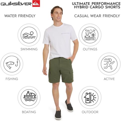 Quiksilver Men's Regular Fit Fixed Waist Water Friendly Active Hybrid Cargo Shorts (32-42 in Saudi Arabia