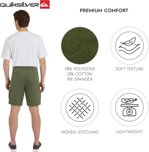 Quiksilver Men's Regular Fit Fixed Waist Water Friendly Active Hybrid Cargo Shorts (32-42 in Saudi Arabia