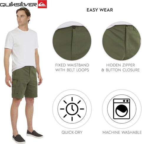 Quiksilver Men's Regular Fit Fixed Waist Water Friendly Active Hybrid Cargo Shorts (32-42 in Saudi Arabia