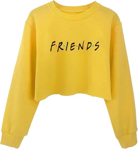 JYHOPE Girls Crop Tops Funny Letter Print for Girl Round Neck Long Sleeve Tops in Saudi Arabia