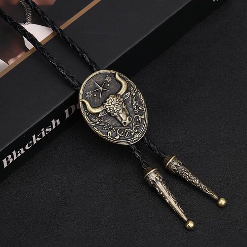 Western Cowboy Bolo Tie for Men Rodeo Western Bolo Tie Native American Round Necktie Costume Accessories in Saudi Arabia