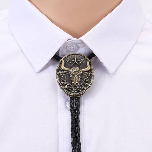 Western Cowboy Bolo Tie for Men Rodeo Western Bolo Tie Native American Round Necktie Costume Accessories in Saudi Arabia