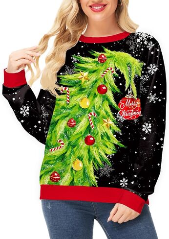 Deerose Women Halloween Sweatshirts Thanksgiving Long Sleeve Print Shirts in Saudi Arabia