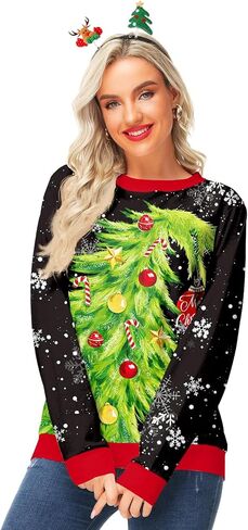 Deerose Women Halloween Sweatshirts Thanksgiving Long Sleeve Print Shirts in Saudi Arabia