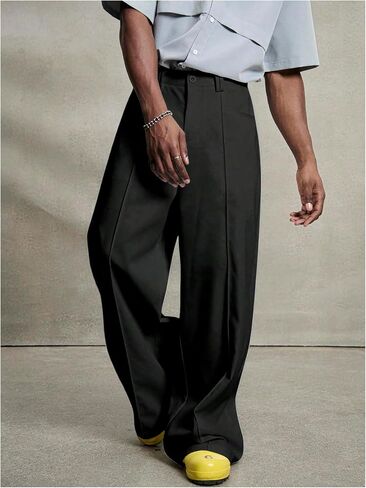 Verdusa Men's Wide Leg Dress Pants Elegant Baggy Trousers with Pockets in Saudi Arabia