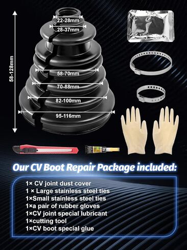 CV Boot Repair Kit, 4PCS,CV Axle Boot Repair Kit, Universal CV Joint Gaiter Boot for Most Vehicle，Silicone in Saudi Arabia