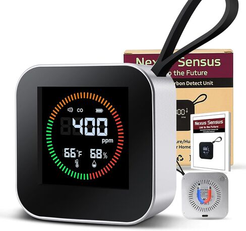 3-in-1 Portable Carbon Monoxide Detector | UL-Compliant CO Detector, Temp, Humidity Monitor for Travel, Camping, RV | USB-C Rechargeable (1, Orange) in Saudi Arabia