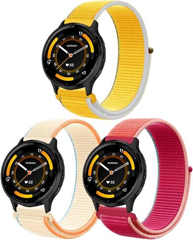 Harikiri 18mm Nylon Bands Compatible with Garmin Venu 3S/Venu 2S/Vivoactive 4S/Vicomove 3S/Active S/Forerunner 265S/255S/255S Music,Fossil Women's Gen 6 42mm/5E 42mm/Women's Gen 4 Sport in Saudi Arabia