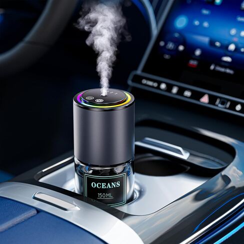 Smart Car Air Freshener, Car Air Freshener, Diffuser 150ml Capacity for 6 Months, Auto On/Off, 3 Adjustable Modes, RGB Music Syncing Light, Perfect for CAR,Bedroom and Office (Cologne) in Saudi Arabia