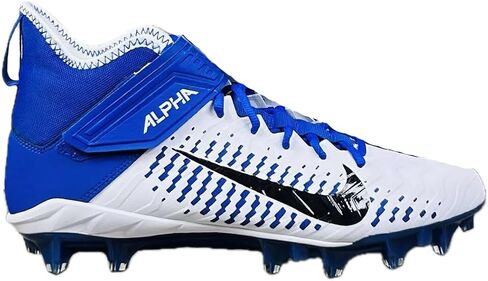 Nike Men's Alpha Menace Pro2 Mid Football Cleats Shoes #BV3945-101 White/Royal Blue/Black - Size Men's 16 in Saudi Arabia