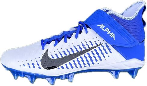 Nike Men's Alpha Menace Pro2 Mid Football Cleats Shoes #BV3945-101 White/Royal Blue/Black - Size Men's 16 in Saudi Arabia