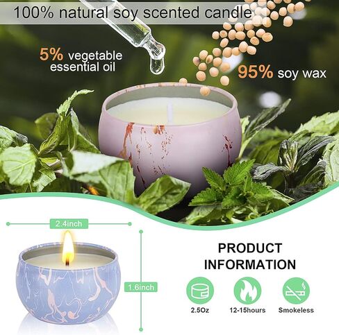 Christmas Scented Candles Gifts for Women, 12 Pack 2.5 oz Natural Soy Wax Aromatherapy Candles Gift Set for Home, Mother's Day,Christmas,Birthday,Valentine's Day in Saudi Arabia