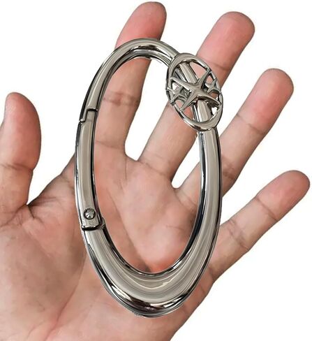 MORWLAT Star Silver Carabiner Y2K Keychain, Extra-Large Shiny Chrome Karibiner, Minimal Stainless Steel for Men&Women Bag Purse Gift in Saudi Arabia