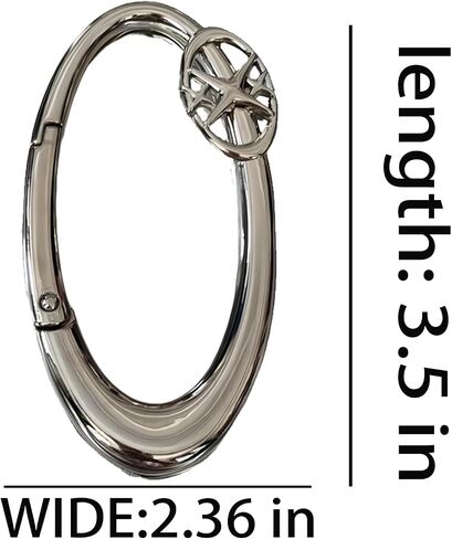 MORWLAT Star Silver Carabiner Y2K Keychain, Extra-Large Shiny Chrome Karibiner, Minimal Stainless Steel for Men&Women Bag Purse Gift in Saudi Arabia